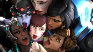 Девки из игры OverWatch хотят малафью на свои личики