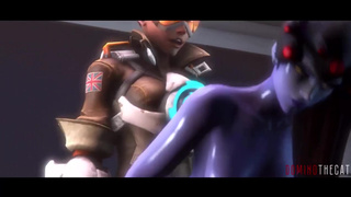 Tracer не сдержался и выебал Widowmaker в анимированном порно