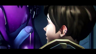 Tracer согласилась попробовать на вкус конец Widowmaker из игры ОверВотч