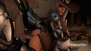 Секс в позе на четвереньках с Ashe - Chameleonhops