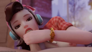D.Va делает отсос в видео от первого лица - Lewdxanimations