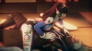 Ненасытная D.Va резво скачет на хуе Soldier 76
