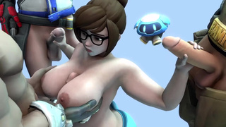 Герои из Overwatch по очереди дрючат огромные буфера Mei