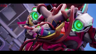 Щупальца тентакли жестко дрючат все дырки D.Va из OverWatch